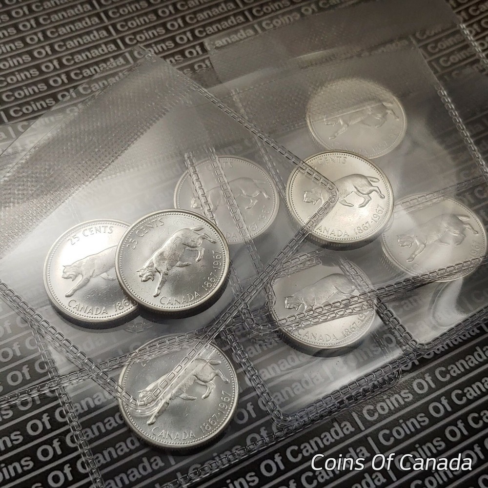 1967 Canada SILVER 25 Cents UNCIRCULATED Sealed - Multiple Avail #coinsofcanada