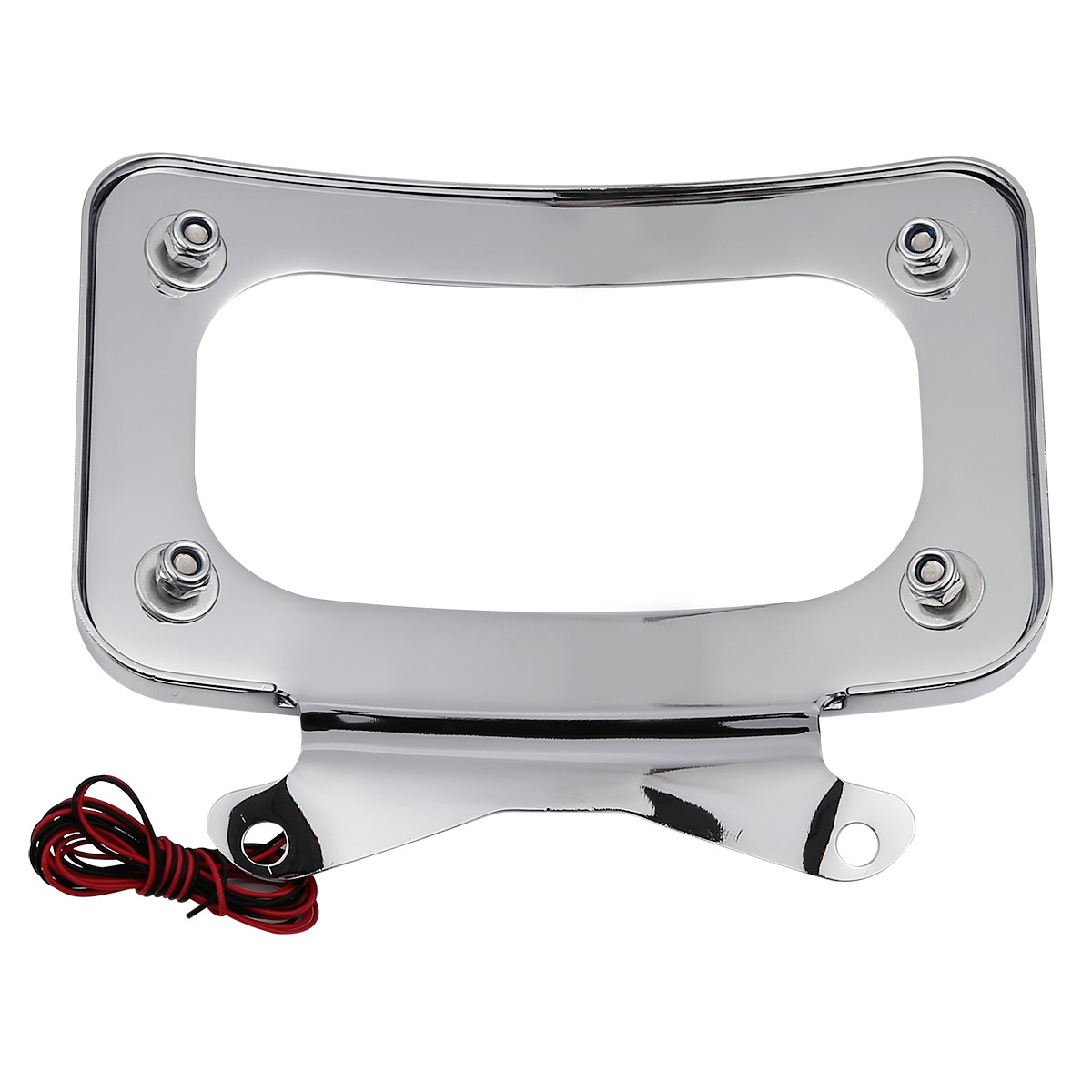 Curved Laydown License Plate Mount Frame Light For Harley Road King Street Glide