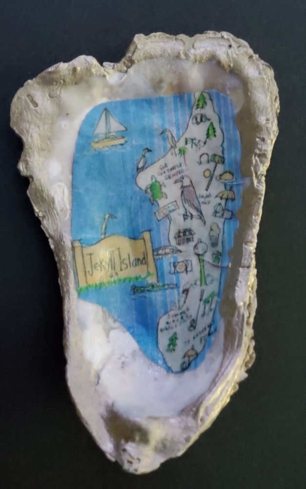 Jekyll Island Decoupaged Oyster Shell