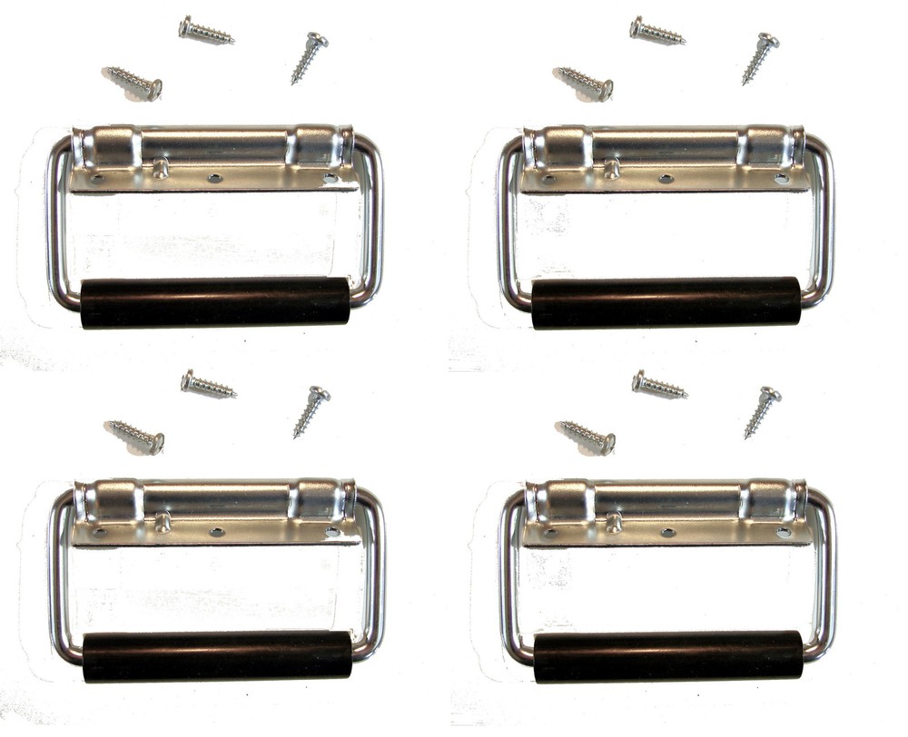 (4 PACK) PENN ELCOM 2356 Surface Mount Spring Loaded Handle w/Screws - ZINC