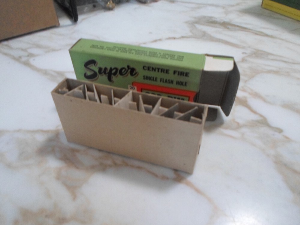 SUPER Ammunition Box, 222 RIM 50 Grain S.P. Empty box