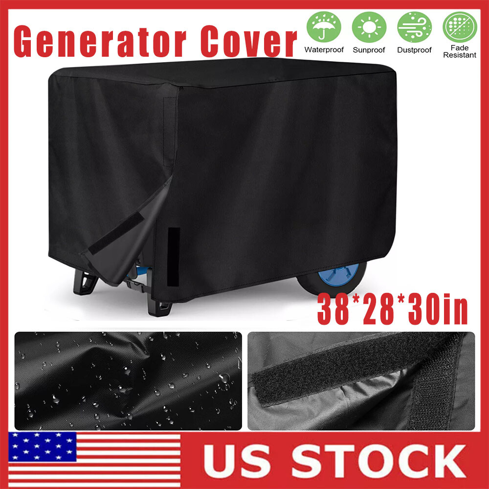 600D Heavy Duty Thicken Waterproof Generator Cover Large Universal 38"x28"x30"