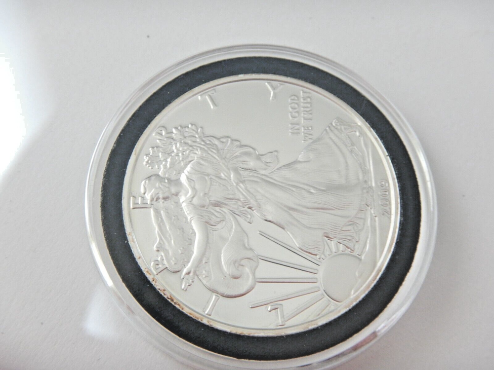 2009 DC Proof Overstrike 1oz Mint State Silver Eagle $1 Daniel Carr