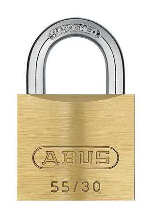 Abus 55/40 Kd Padlock, Keyed Different, Standard Shackle, Rectangular Brass
