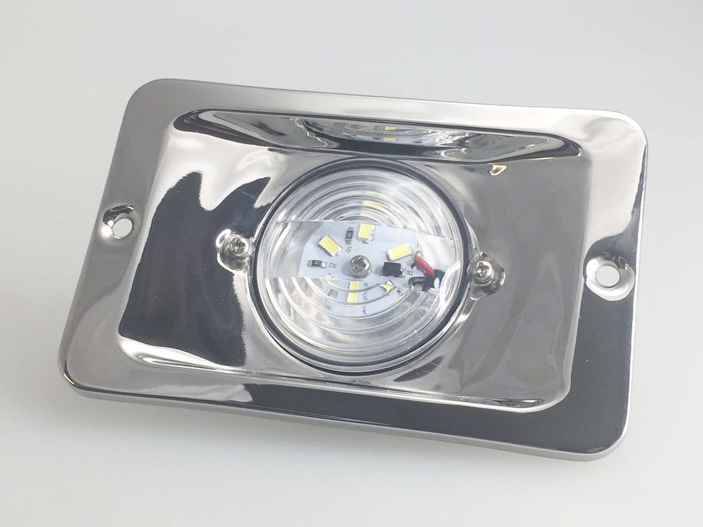 Pactrade Marine Boat LED Stern Light Rectangular SS 304 Splash Proof Flush Mount