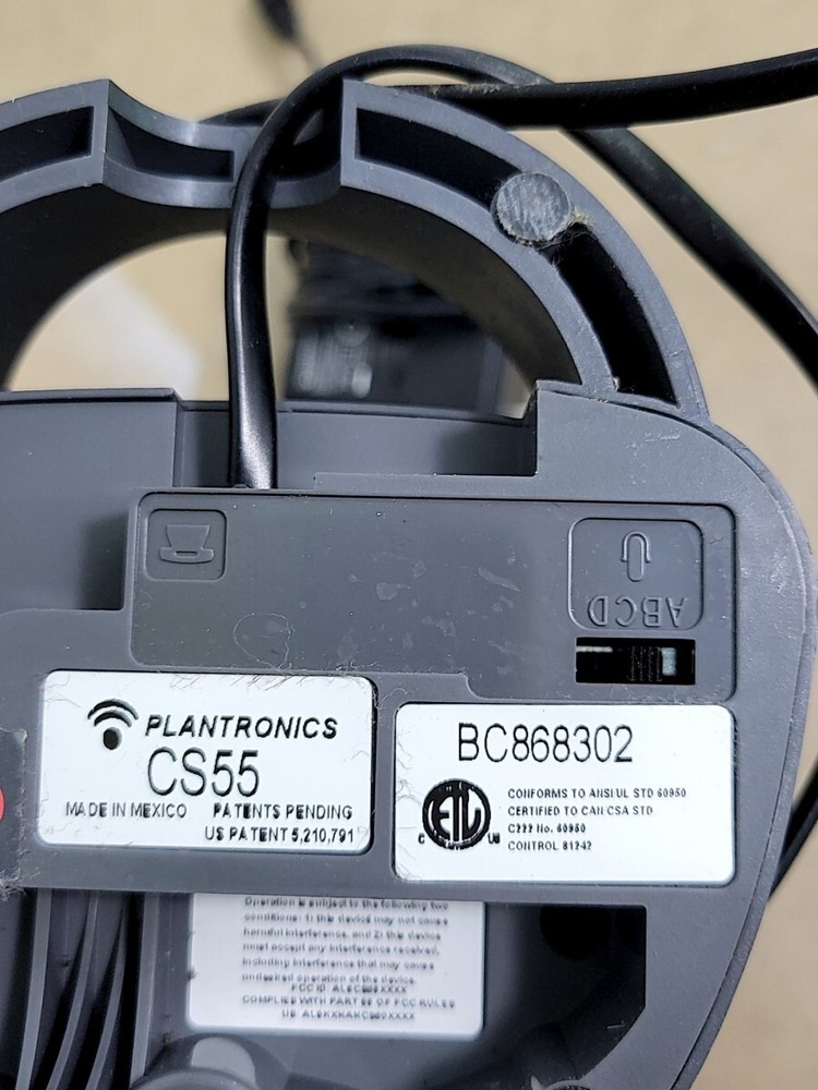 Plantronics CS55 Wireless Office Headset System SEE NOTES