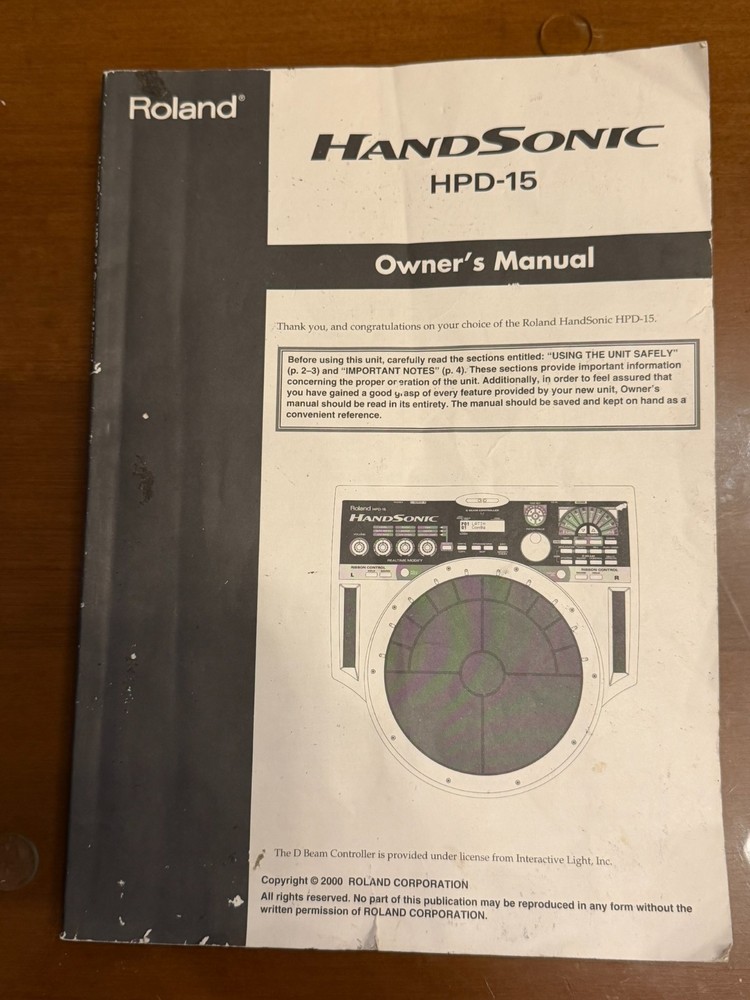Roland Handsonic HPD-15 Digital Electronic Drum Pad, Stand, High Hat, Sensor
