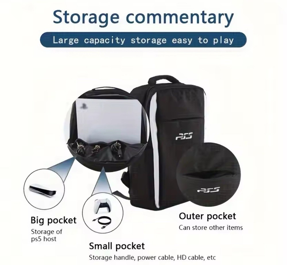 Travel Backpack For PS5 Console, Accessories, Protective Carrying Case Bag