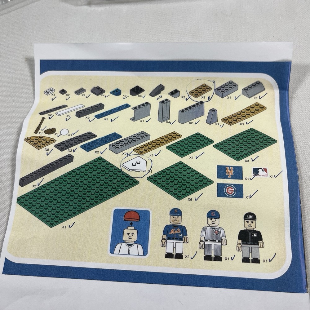 2017 BUILDING SET BASEBALL MISSING HOME PLATE