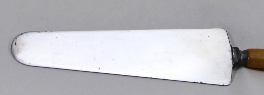 FS Seed Advertising Butterscotch Bakelite Cake Server/Pie Knife - TESTED