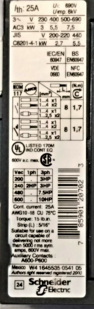 Square D LCID12F7 Contactor