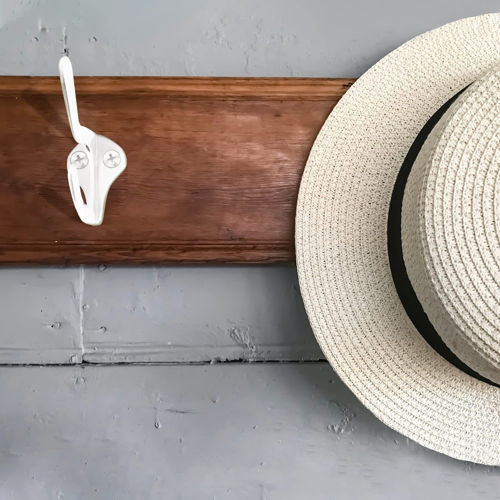 188136 Double Hat & Coat Hook 5pack White 5 Pack