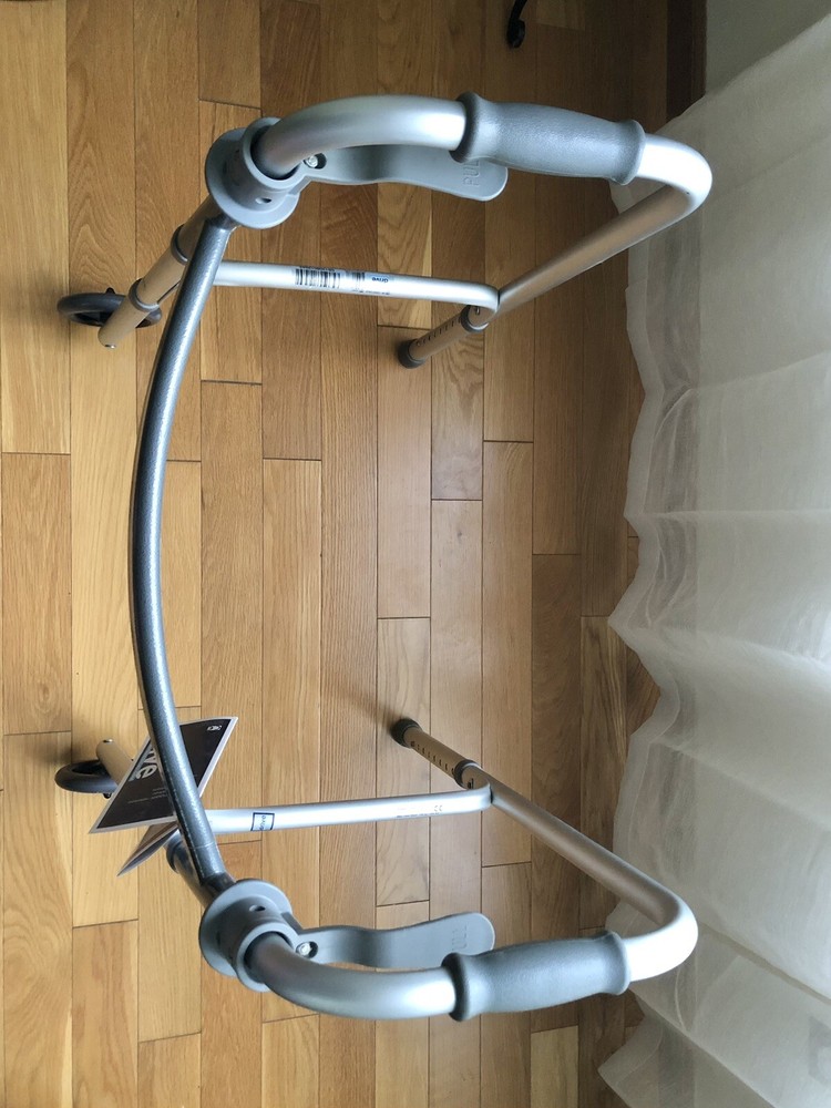 DRIVE DELUXE Trigger Release Folding Walker GRAY 5” Wheels Adjustable Height NWT