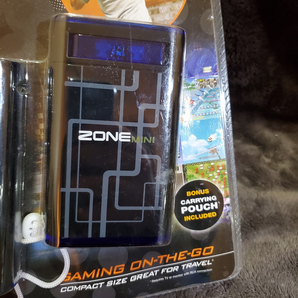 ZONE Mini INTERACTIVE Black/Blue GAMING SYSTEM 35 BUILT-IN GAMES WIRELESS Sealed