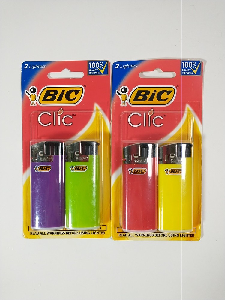 4 Bic Click Mini Lighters/ 2x 2pkg.