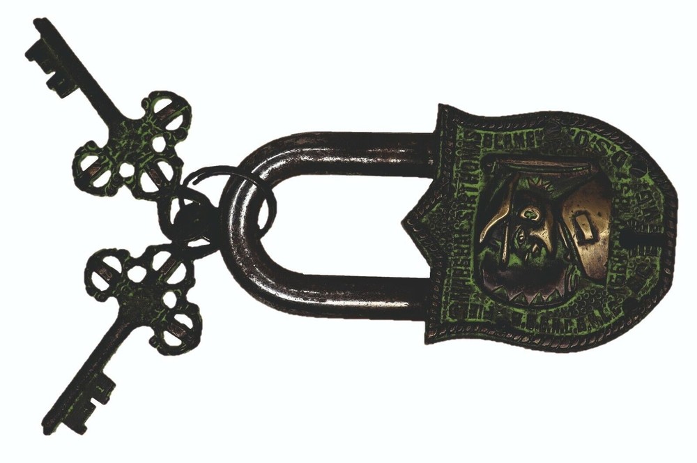Marshal Sir Thomas Engraved Padlock Vintage Style Handmade Solid Brass Door Lock
