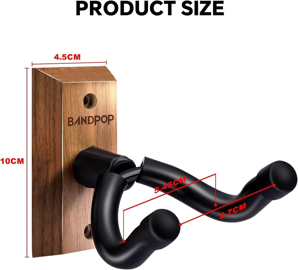 Guitar Wall Mount 2 Pack - Black Walnut 2 Pack, 2 pack