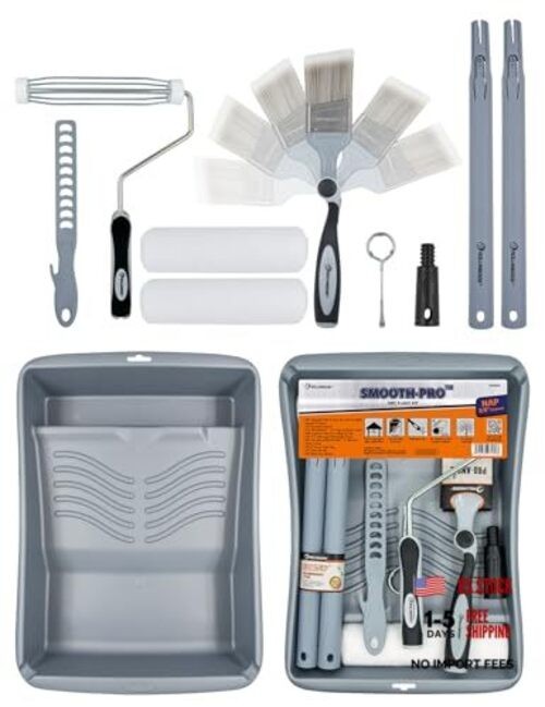 10 PC Paint Roller Kit-9 Inch Paint Rollers with Tray, Extendable Paint