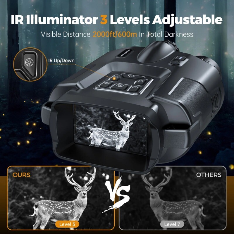 4K Night Vision Binoculars Tactical Light 5000mAh Infrared Vision Night Goggle