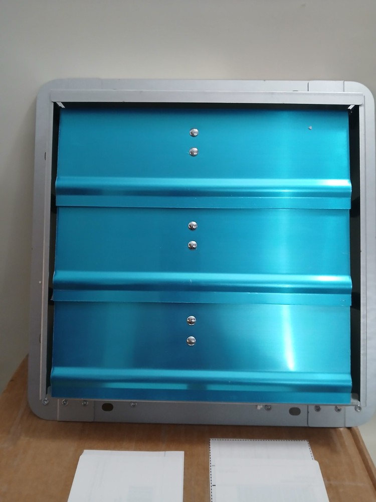 14-Inch Square Aluminum Automatic Gravity Shutter Louver Vent Silver 2 Pack