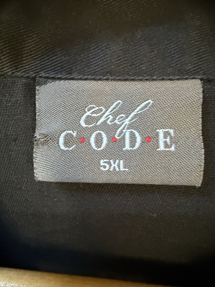 Chef Code Short Sleeve Classic Chef Coat Chef Jacket CC124 Black 5XL