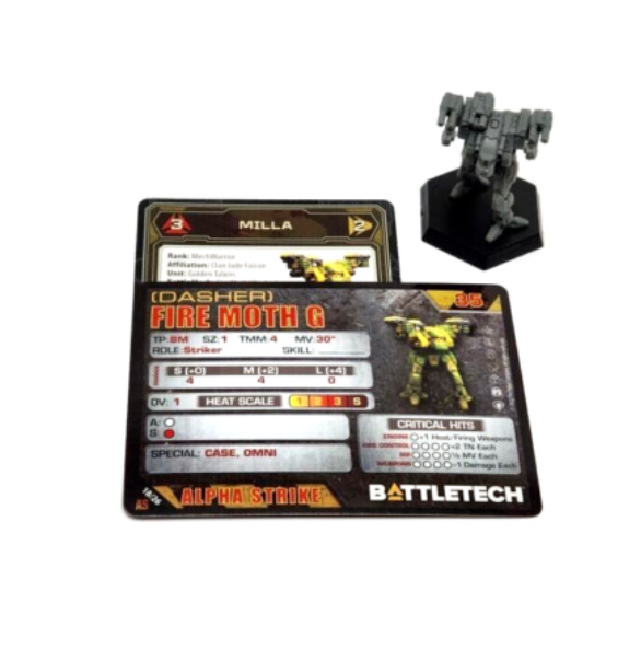 Battletech Fire Moth Mech + Pilot Cards Alpha Strike Box Set Clan Catalyst