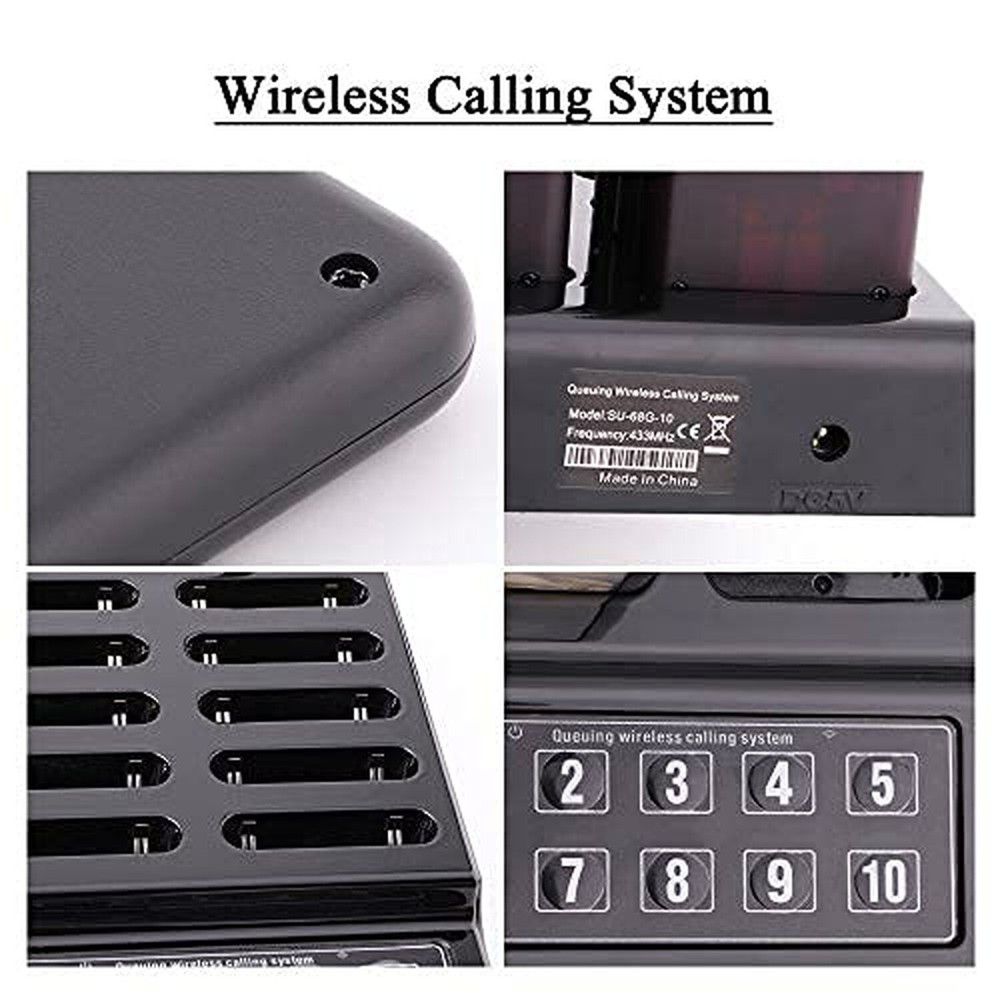 SHIHUI 10 Pager buzzers 1 keypad Queue Number Call Wireless Calling System Qu...