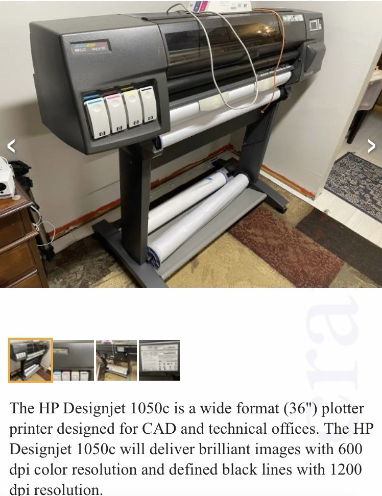 HP 1050c Plotter , has error code for repair or parts for yours
