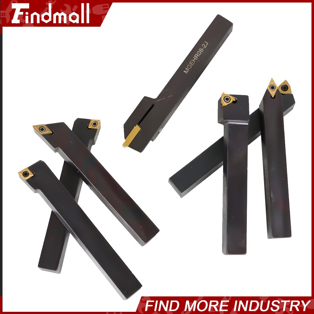 7Pcs 1/2" Lathe Tool Bit Thread Insert+Holder Set Carbide Indexable Turning Tool