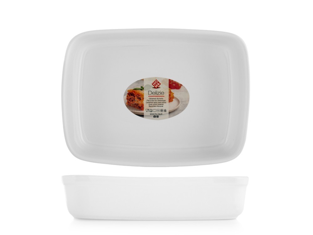 Home Rectangular White Ceramic Baking Dish 30X22X6.5 Cm