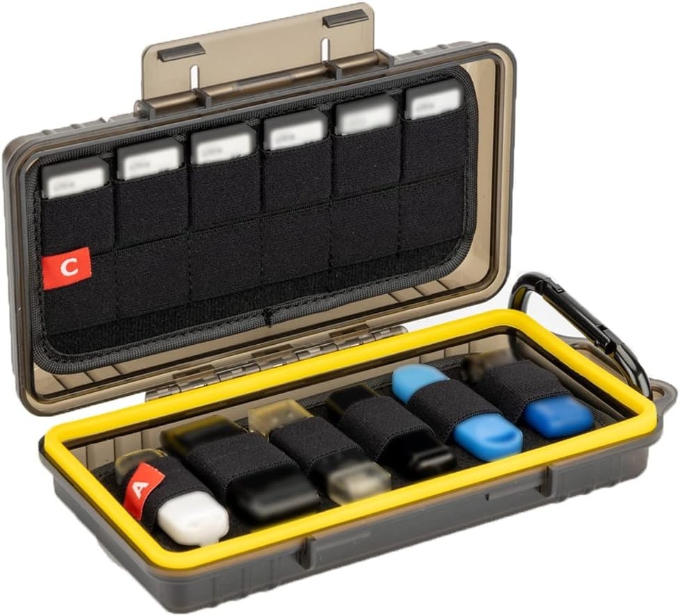 Compact 36-Slot USB & Memory Card Organizer Case - Water-Resistant Design