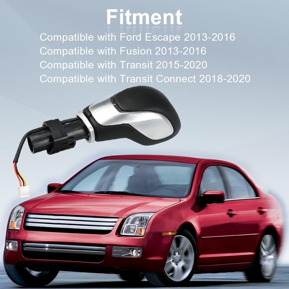 JDMON Automatic Gear Shift Knob Handle with Button Compatible with Ford Escape