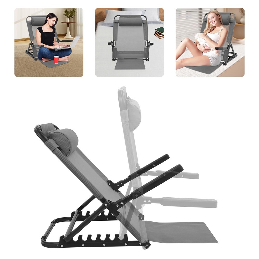 Lifting Bed Backrest Folding 40-90° Adjustable Sit up Back Rest with Armrest US