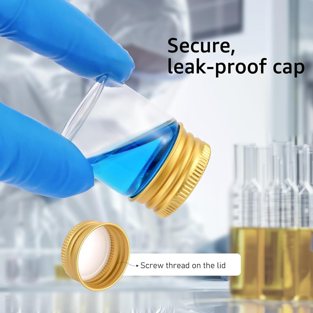 16Pcs 15Ml(0.5 Oz) Empty Tiny Jars Small Glass Vials with Lids Lab Sample Vials