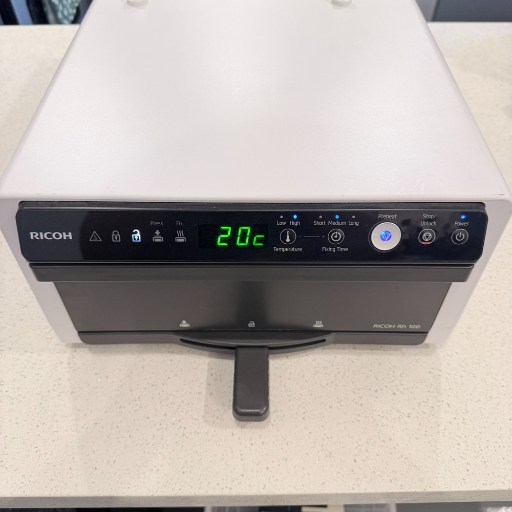 Ricoh Rh 100 DTG Heater working