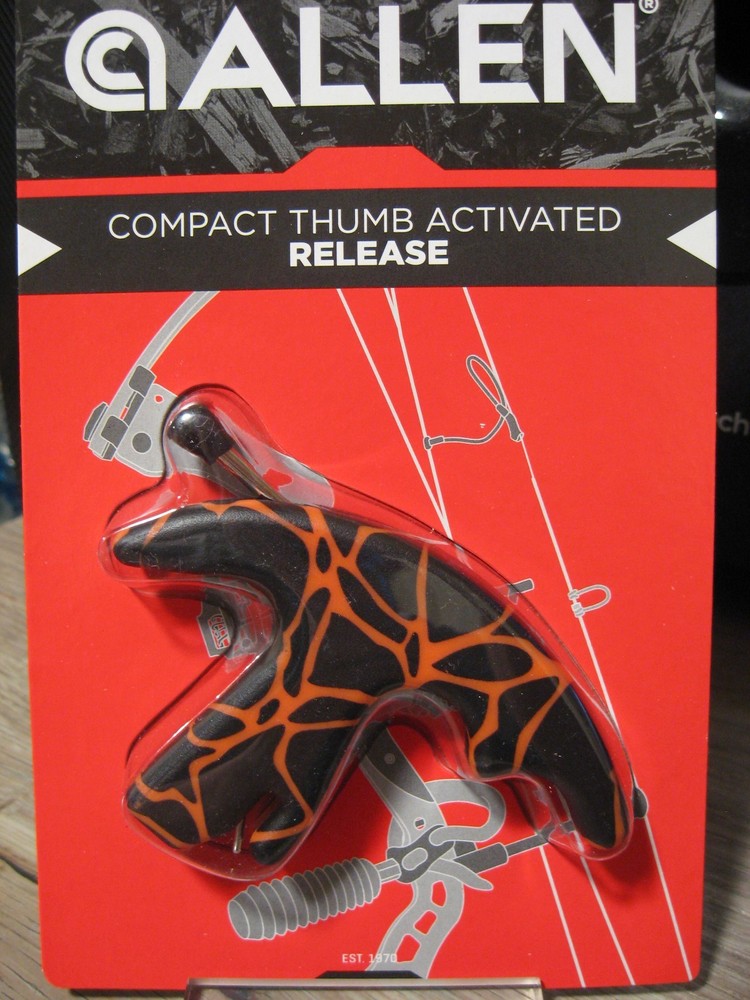 Allen Compact Thumb Release Hunting Bow String Arrow Trigger Release Orange Camo