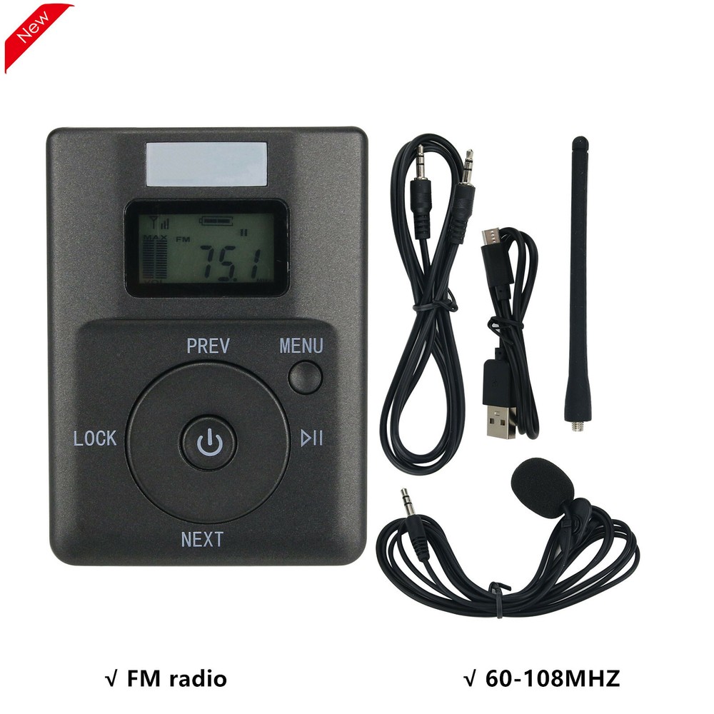 HRD-831 Portable FM Transmitter Broadcast w/ Mic 500M Transmitting Support TF