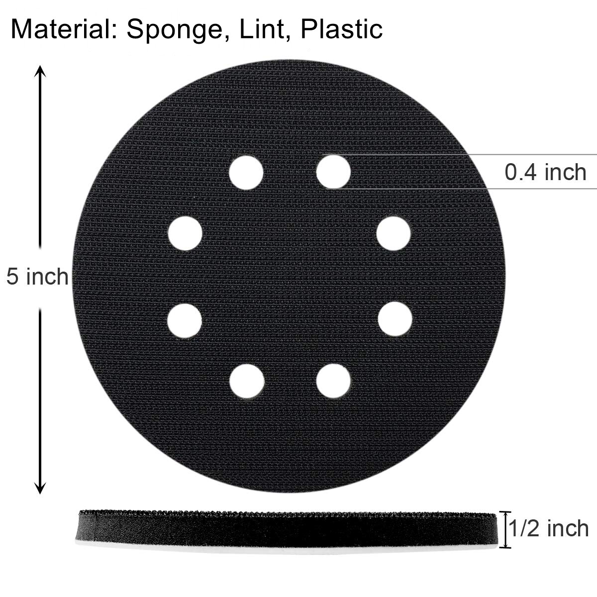 5 Pack 5 Inch Soft Sponge Interface Pad for Sanding Pad Hook&Loop Sanding Discs