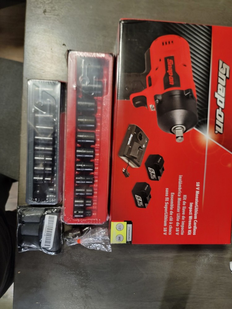 snap on tool set new 1/2 inch monster lithium cordless impact set
