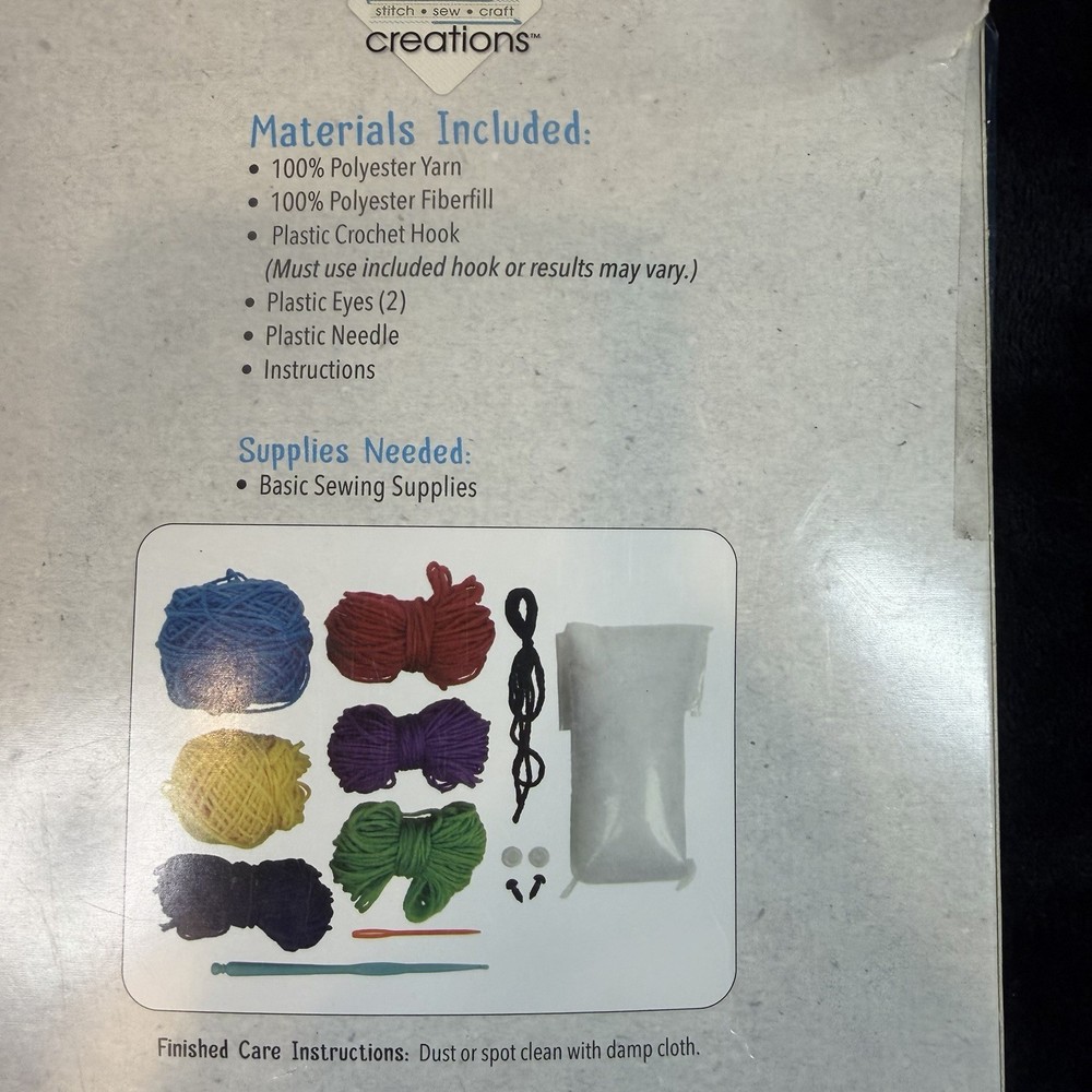 Needle Creations Intermediate Patchwork Monkey Crochet Kit Boho Craft Colorful