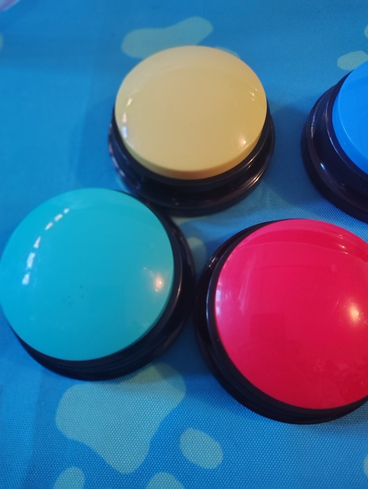 5 pcs Pet Communication Recording Training Buttons - 1 Missing Battery Back