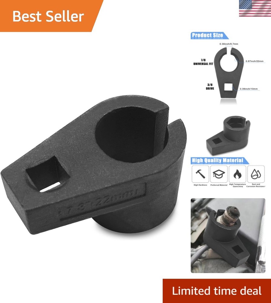 Offset Oxygen Sensor Socket, 3/8-Inch Drive, 7/8-Inch 22mm, Wire Gate Accesse...