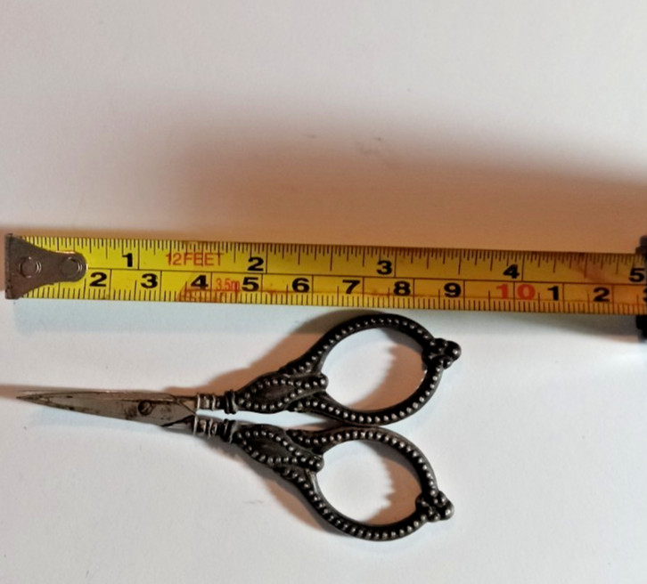 Antique German & USA Sterling Silver Handle Curved Blade Scissors.