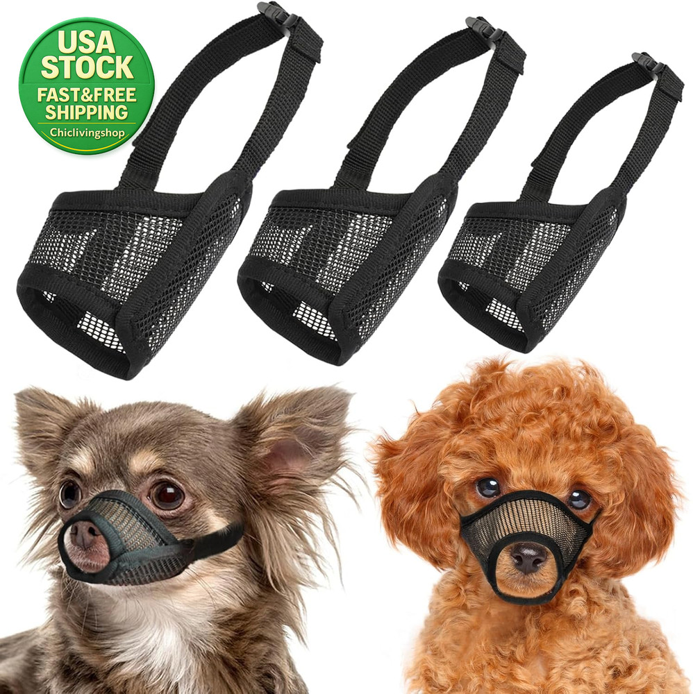Dog Muzzle Mesh anti Biting Chewing Adjustable Strap for Small Medium Large