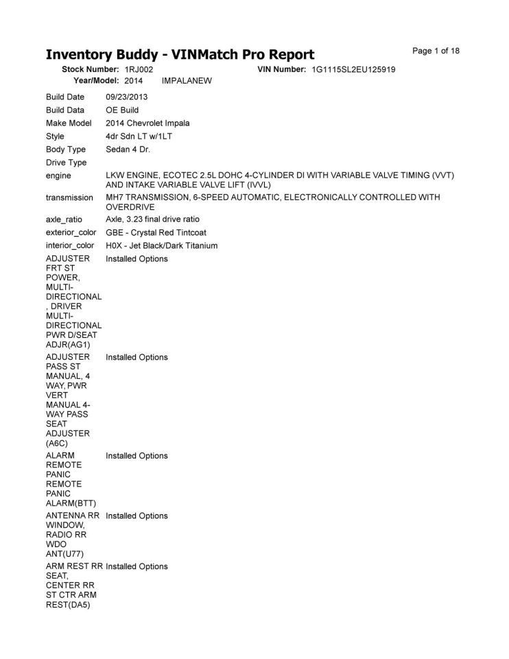 IMPALANEW 2014 High Mounted Stop Light 104902487