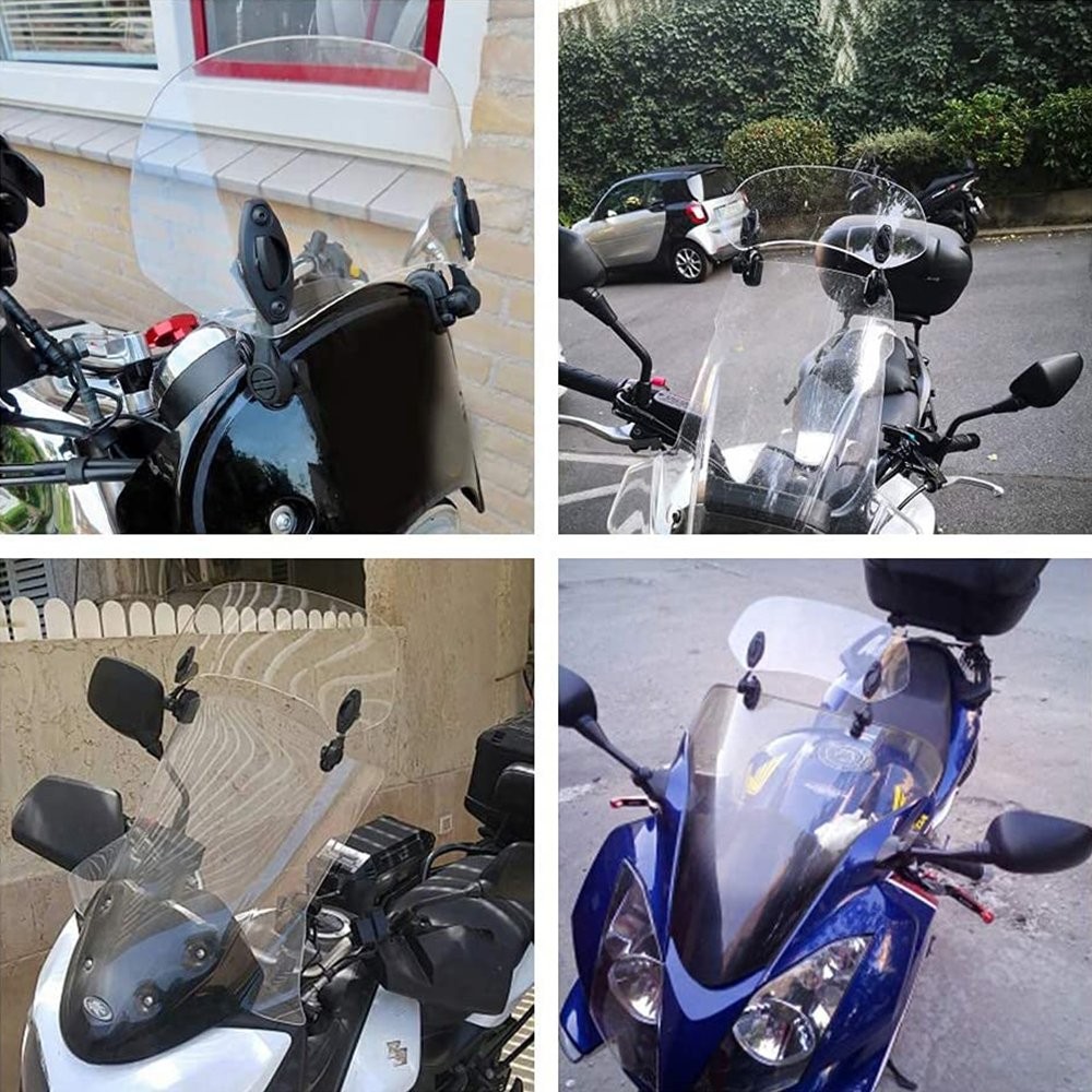 Motorcycle Windshield Spoiler Extension Wind Deflector Clip Adjustable Universal