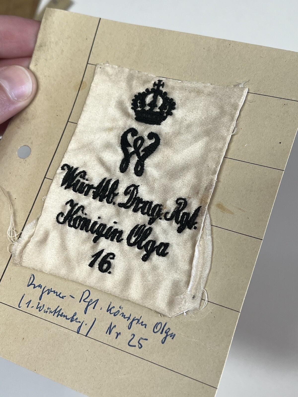 Vintage Kaiser Wilhelm Dragoner Regiment German Military Cloth Patch Prussia WWI