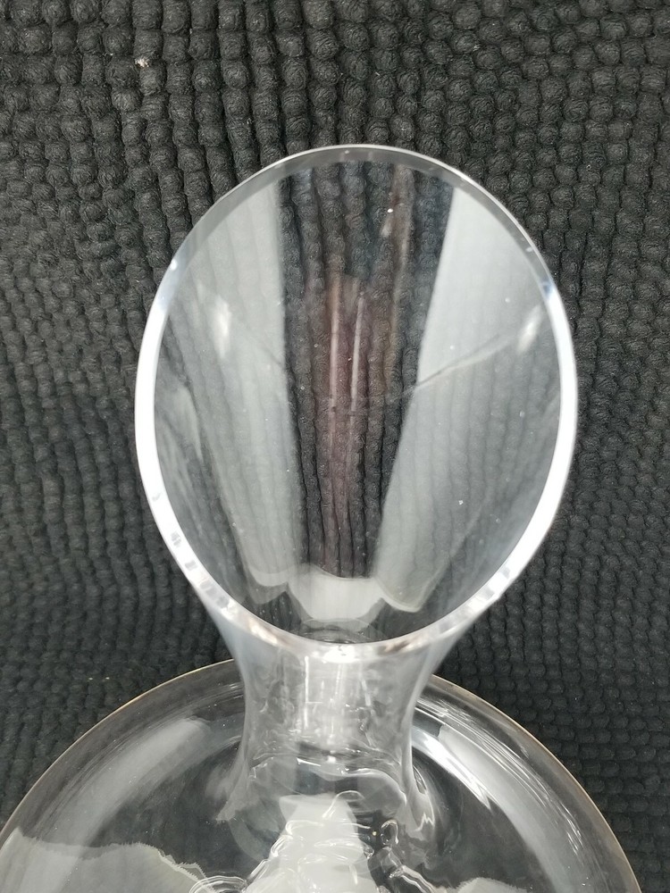 Wide Based Wine Decanter With Raised Grape Design