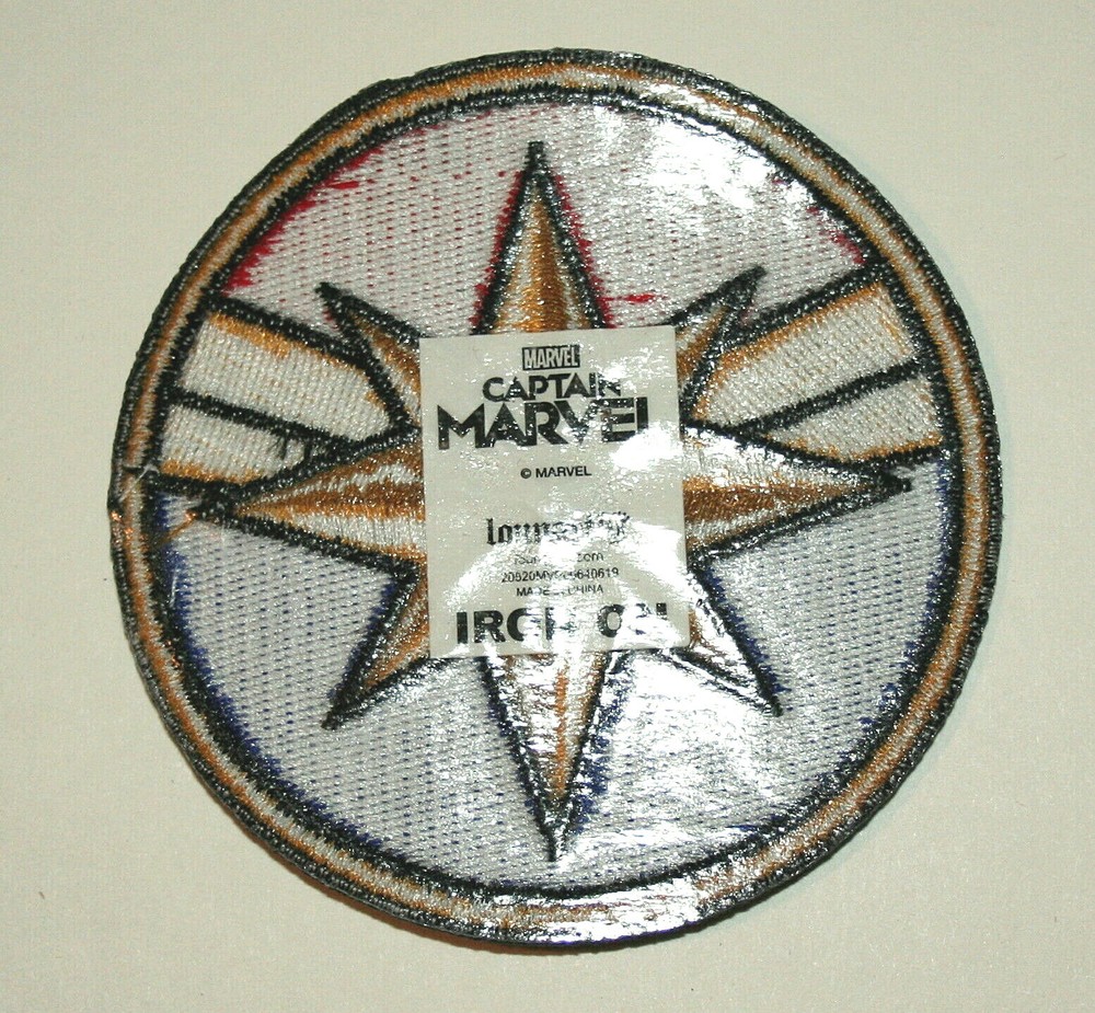 Official Captain Marvel Comics Logo Iron-On Cloth Jacket Patch New