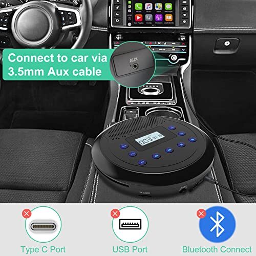 CD Player Portable, MONODEAL Rechargeable Portable CD Player with Built-in Sp...